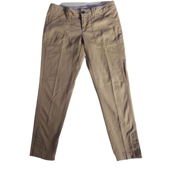 Banana Republic Cropped Stretch Khakis Size 4 Buttons at Ankles EUC - Picture 1 of 12